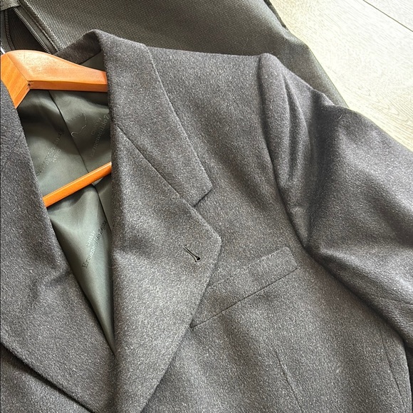 Ermenegildo Zenga 100% Cashmere Dark Grey/ Black Jacket - Picture 3 of 16